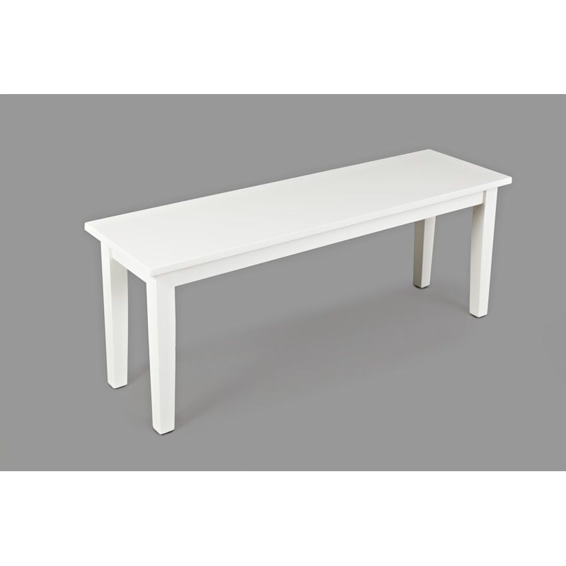 Iyad Solid Wood Three Piece Dining Set With Two Benches, Paperwhite
