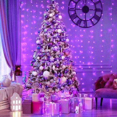 300LED Purple Curtain Lights With Remote, Halloween Curtain Hanging Lights Plug In, 8 Modes Purple String Lights For Bedroom Window Wall Party Backdrop Halloween Christmas Decorations