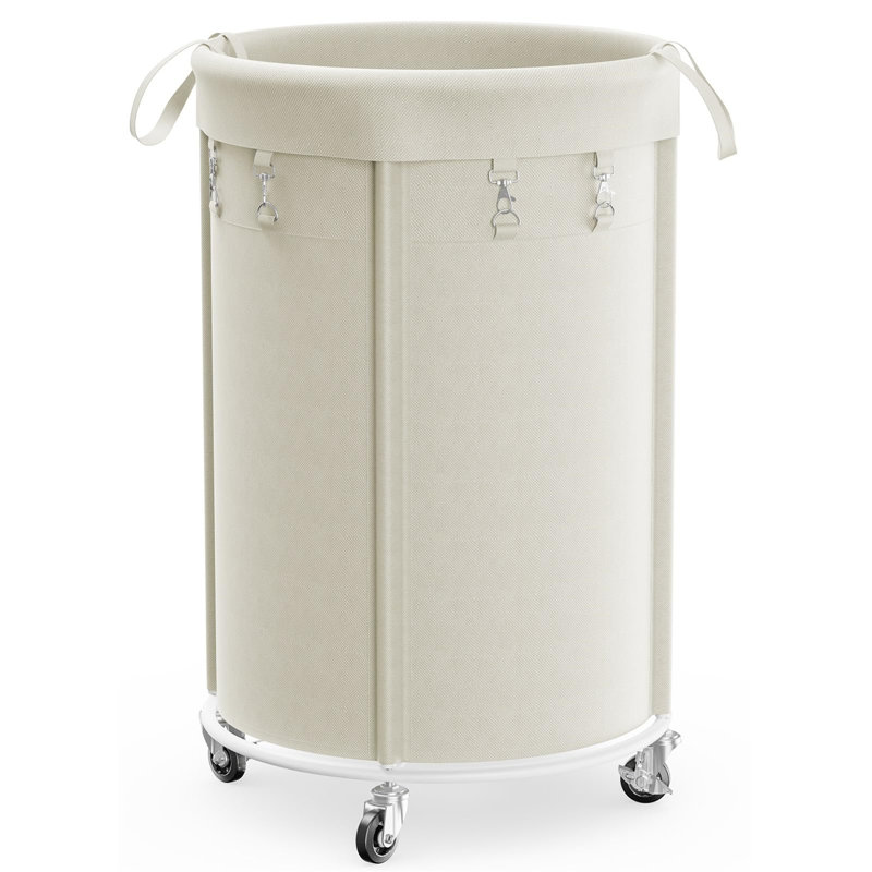 Metal Rolling Laundry Basket with Handles