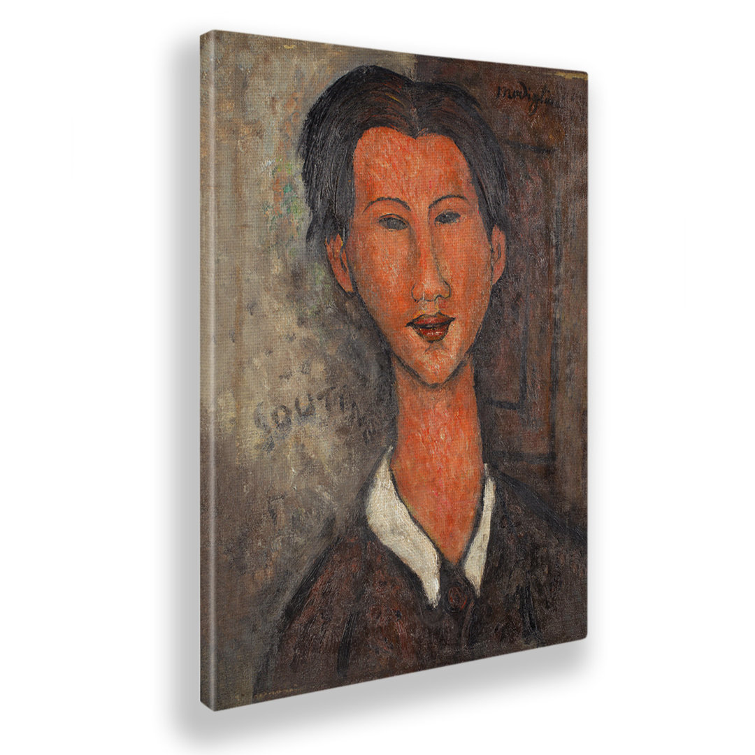 Wandbild Porträt von Soutine von Amedeo Modigliani