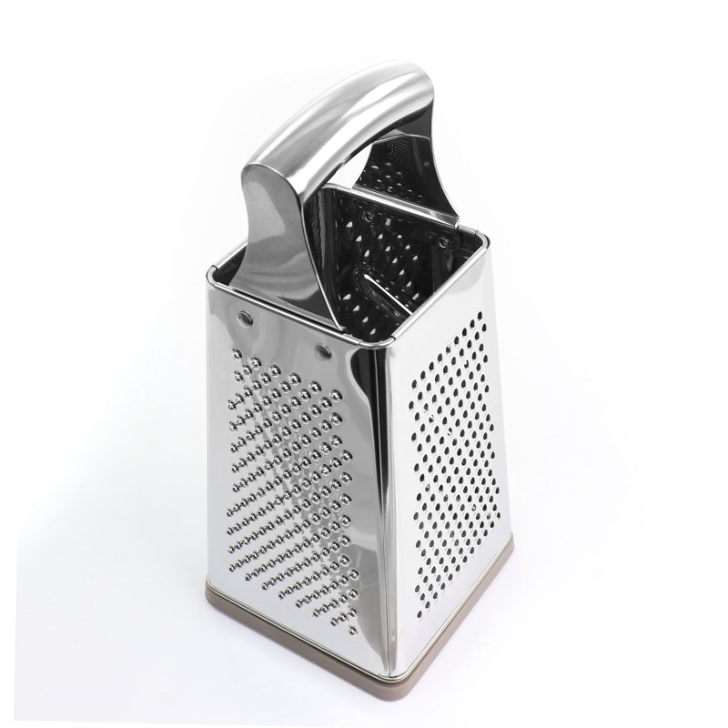 Stainless Steel 4-Sided Box Grater with Non-Slip Base