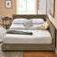 Lit de jour confortable grand, revêtu de velours, pour cadre de lit de chambre à coucher et de salon avec revêtement, brun