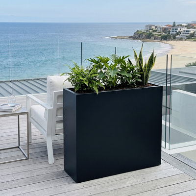 Jardinières rectangulaires en métal pour plantes d'extérieur
