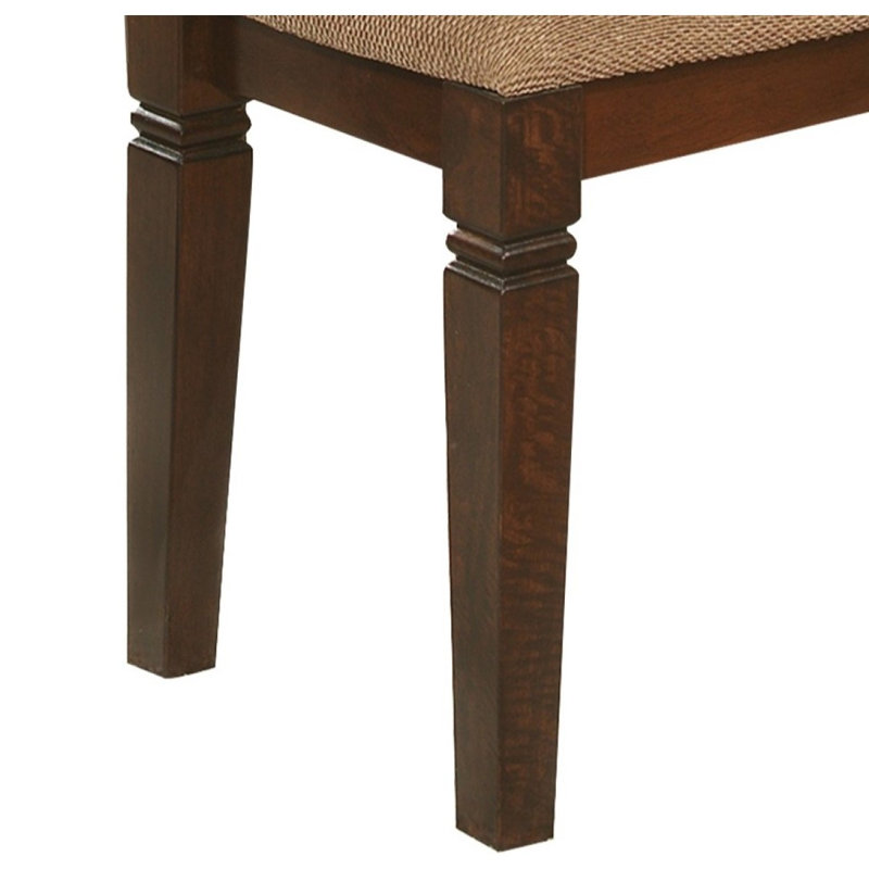 Siège rembourré en tissu à finition espresso et banc 1pc