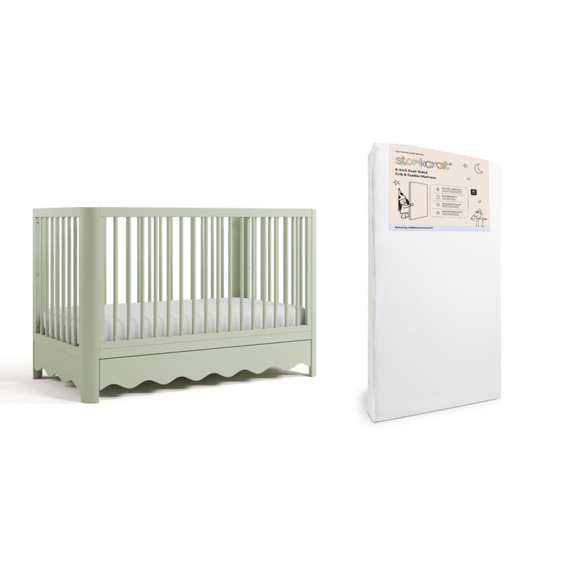 Casablanca 5-In-1 Convertible Crib With Mattress, Sage