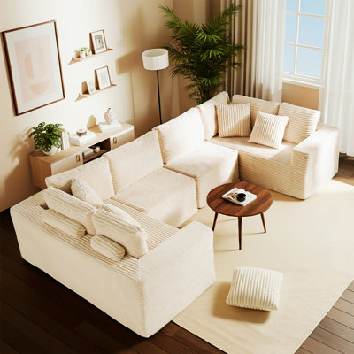 Modular Sectional Sofa: 6-Seater U-Shaped Couch