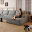 Canapé modulaire 135 po avec méridienne en L 135 po, canapé modulaire moderne avec assise profonde et canapé rembourré