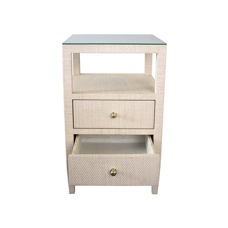 Roscoe Glass End Table, Natural