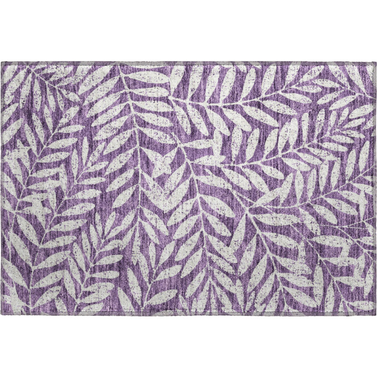 Premium Machine Washable Prisco Purple Rug