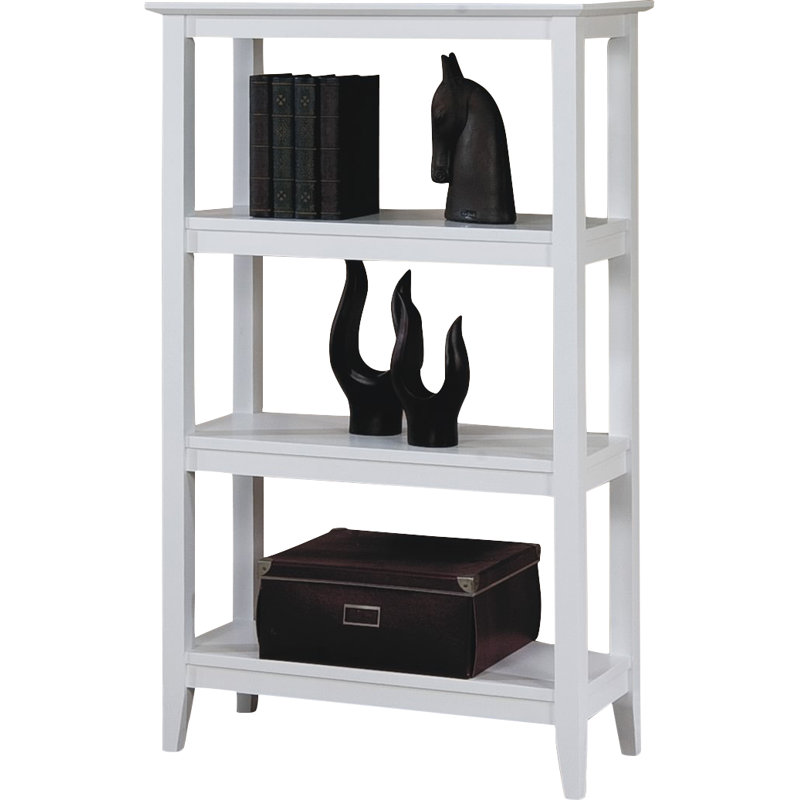 Bibliothèque en bois massif H 49 "x l 29,5" Cafferata, Blanc