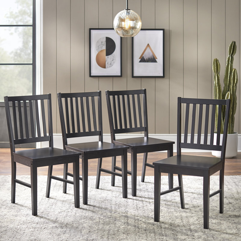 Ailise 17.5'' H Solid Wood Side Chair, Black