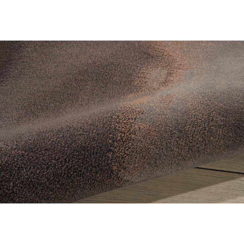 Wool Abstract Area Rug in Slate/Brown, Rectangle 5'6" x 8'