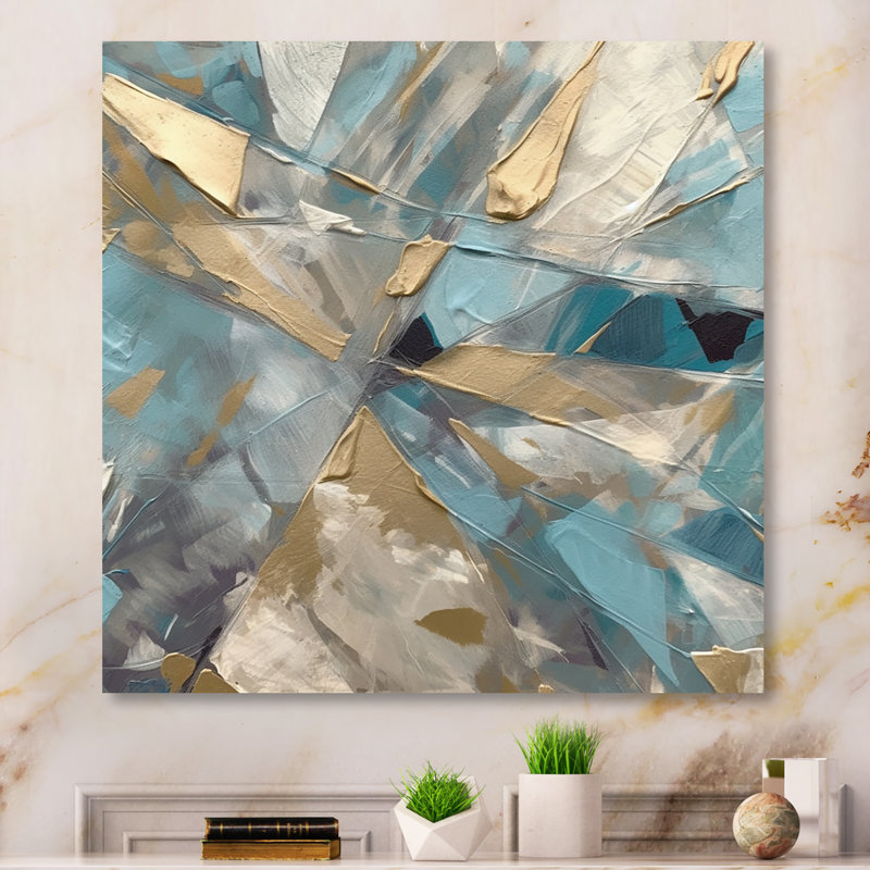 «Niesha Blue Gold», H 16 po x l 16 po x P 1 po, Toile tendue