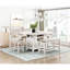 Banc de comptoir Titre moderne avec revêtement texturé gris et finition blanc antique, taille 48 po x 16,5 po, capacité de poids de 300 lb