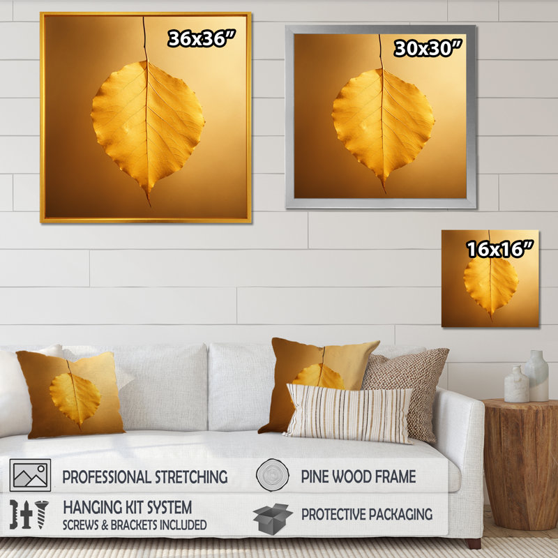 Lumière zen jaune clair sur toile, H 30 po x l 30 po x P 1 po, Cadre simple argenté