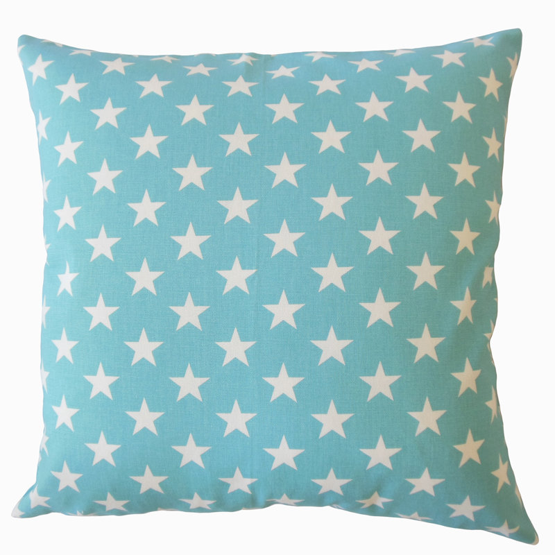 Coussin lombaire 100% coton Hadiyh, Bleu, 18 po x 18 po