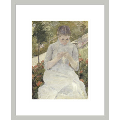 «Girl in the Garden» par Mary Cassatt, impression giclée sur cadre