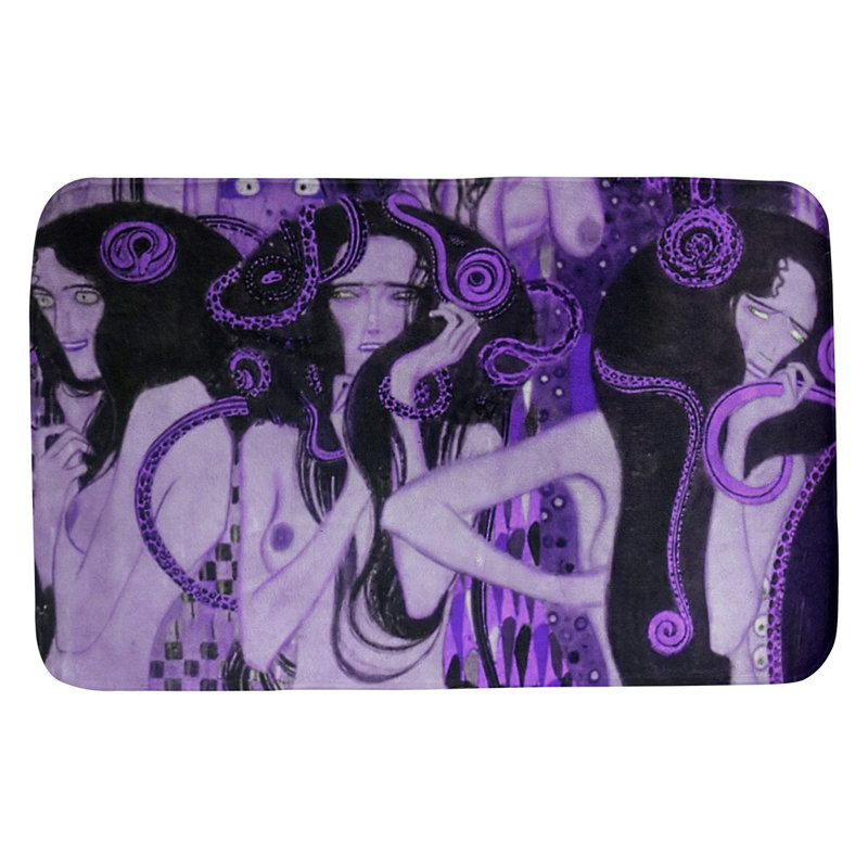 Magaw Memory Foam Non-Slip Bath Rug, 21" W x 34" L, Purple