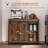 Industrial Sideboard Buffet Cabinet with Sliding Barn Doors and Adjustable Shelves