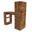 Bureau d'ordinateur avec prise 4-en-1 et 3 tiroirs (tabourets non inclus)