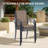 Round Patio Dining Set with 60" Metal Dining Table and 8 Stackable Armrest PVC-coated polyester Chairs-1494945696