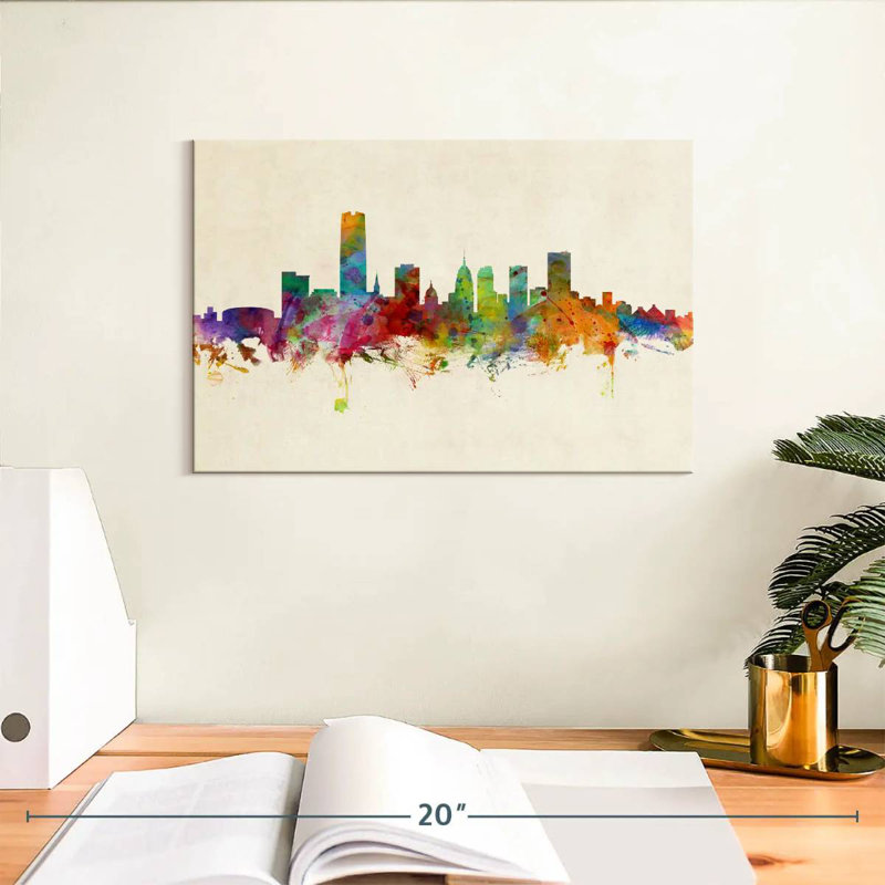 Oklahoma City Skyline III, H 8 po x l 12 po