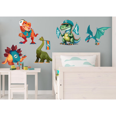 Miami Dolphins Dinosaurs Wall Decal Pack