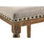 2 tabourets de comptoir - tissu beige et charmante finition en chêne patiné