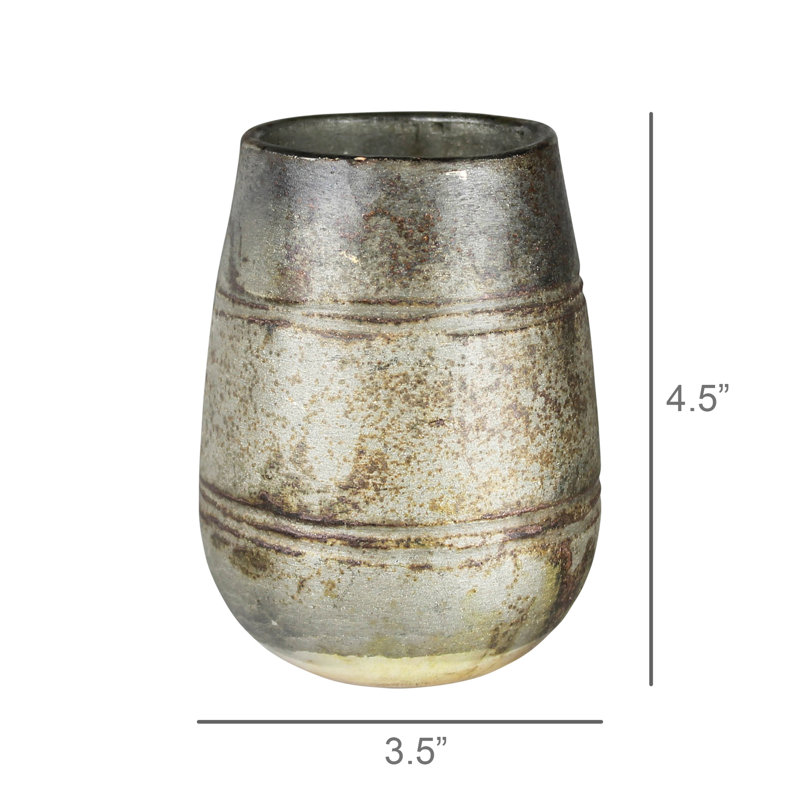 Oxidized Copper Votive, Glass
