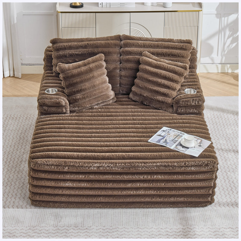 Chaise longue surdimensionnée pour l'intérieur, canapé rembourré en velours côtelé avec coussins, canapé moelleux et moelleux, canapé-lit simple pour le salon, canapé-lit, ...