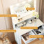 Meuble-lavabo blanc avec lumières, miroir et rangement à 2 niveaux, grand tiroir - meuble de rangement pour chambre à coucher, tiroir contemporain