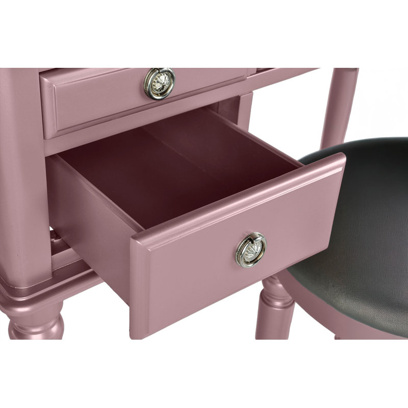Coiffeuse avec miroir Torrance, Or rose incorrect
