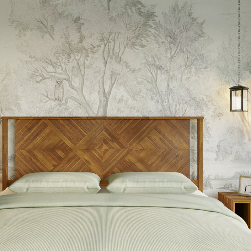 Ethan Solid Wood Rustic Headboard, King, Rustic White