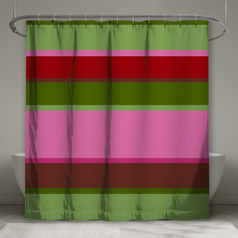 Rideaux de douche colorés à rayures horizontales très longues, L 70 po x H 93 po