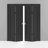 Sliding Closet Double Bi-fold Doors 72" x 80" (4* 18x80) Quadro 4111 Matte Black Sturdy Tracks Moldings Trims Hardware Set Wood Solid Bedroom Wardrobe Doors-87391226