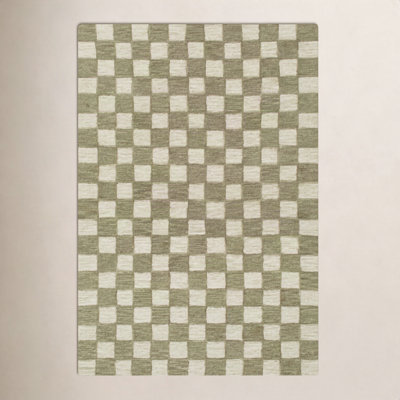 Wright Hand-Tufted Checkered Area Rug