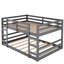 Lit superposé double gris avec garde-corps - construction en bois massif, convient aux matelas de taille, au lit d'espace, rehausse le décor de la chambre à coucher, deux bien