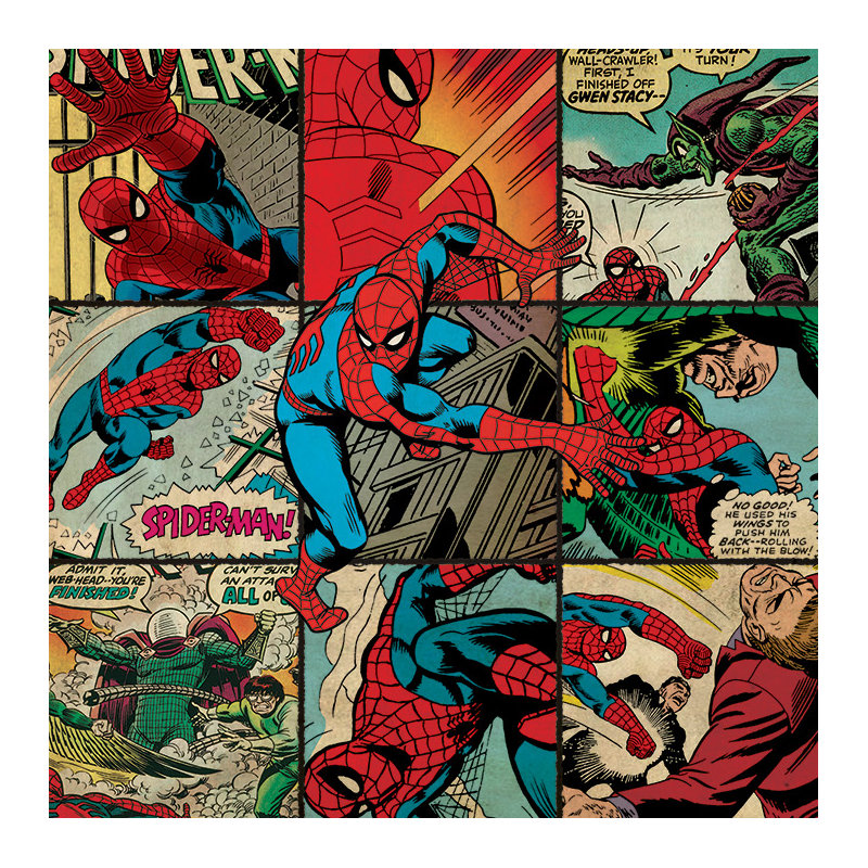 Spider-Man Squares Graphic Art Print on Canvas, 40cm H x 40cm W x 3.8cm D