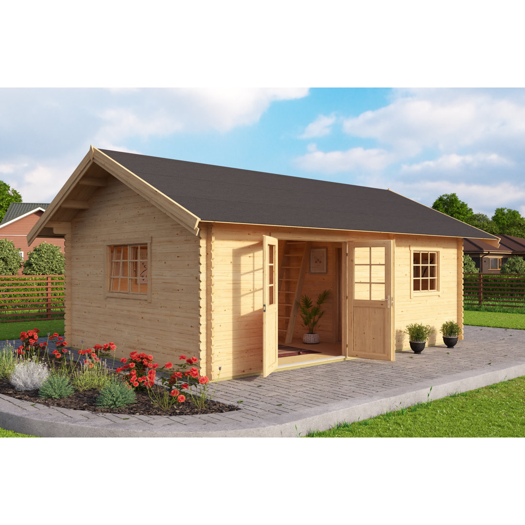 Gartenhaus / Homeoffice / Ferienhaus Caroline Set Silber, 575x390