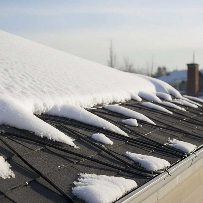 60Ft Roof And Gutter Heat Cable, Self Regulating 8W/Ft, Snow And Ice De Icing Tape, 1" H x 1680" W x 1" H