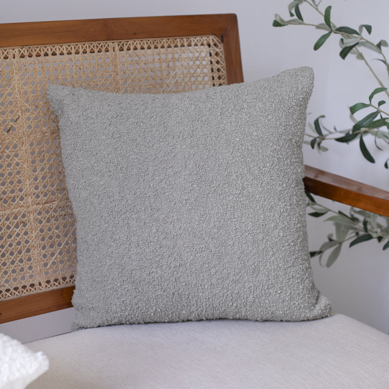 Coussin Boucle, Gris, Housse de coussin seulement - sans coussin, H 24 po x l 24 po