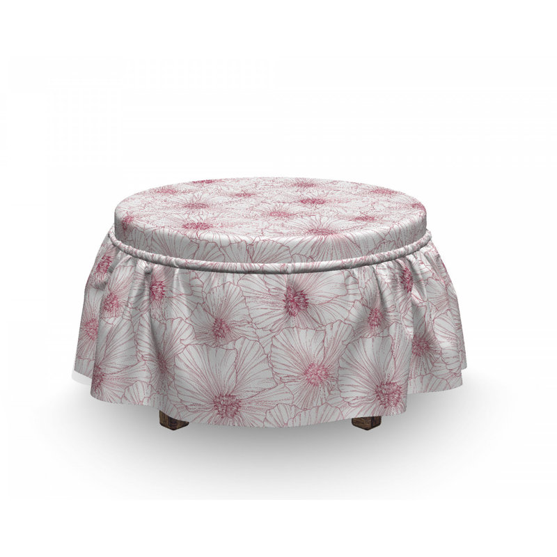 Housse pour de repose-pieds en fleur de ton monochrome