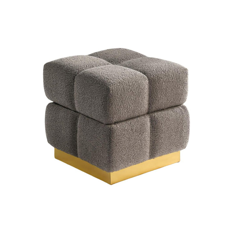 Contemporary Style Square Storage Stool