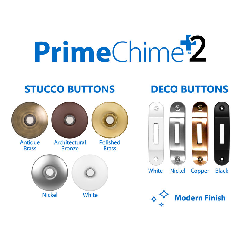 White and Black Modern Wired Doorbell Chime Kit