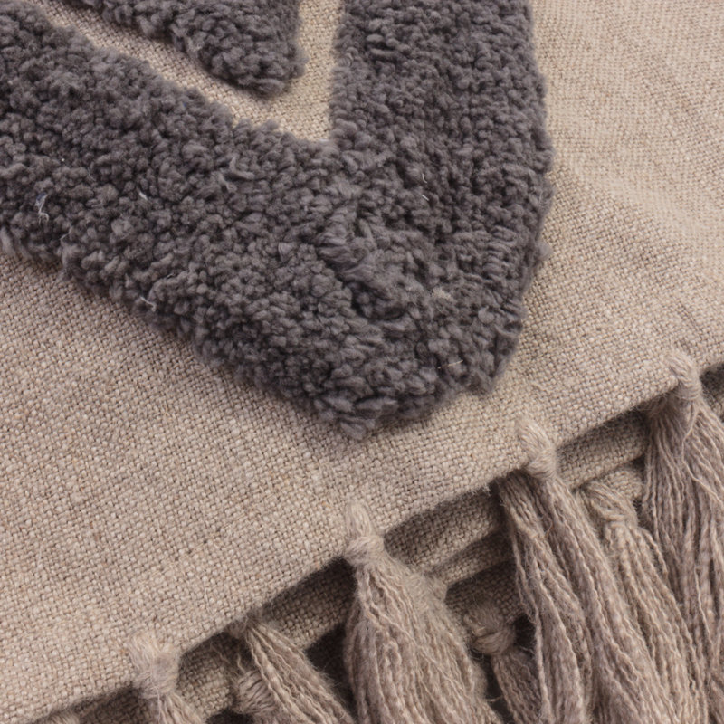 Arcadin Linen Throw Blanket, Brown