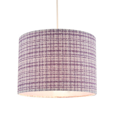 18cm H Fabric Drum Lamp Shade ( No Direct Attachment Method ) in Purple