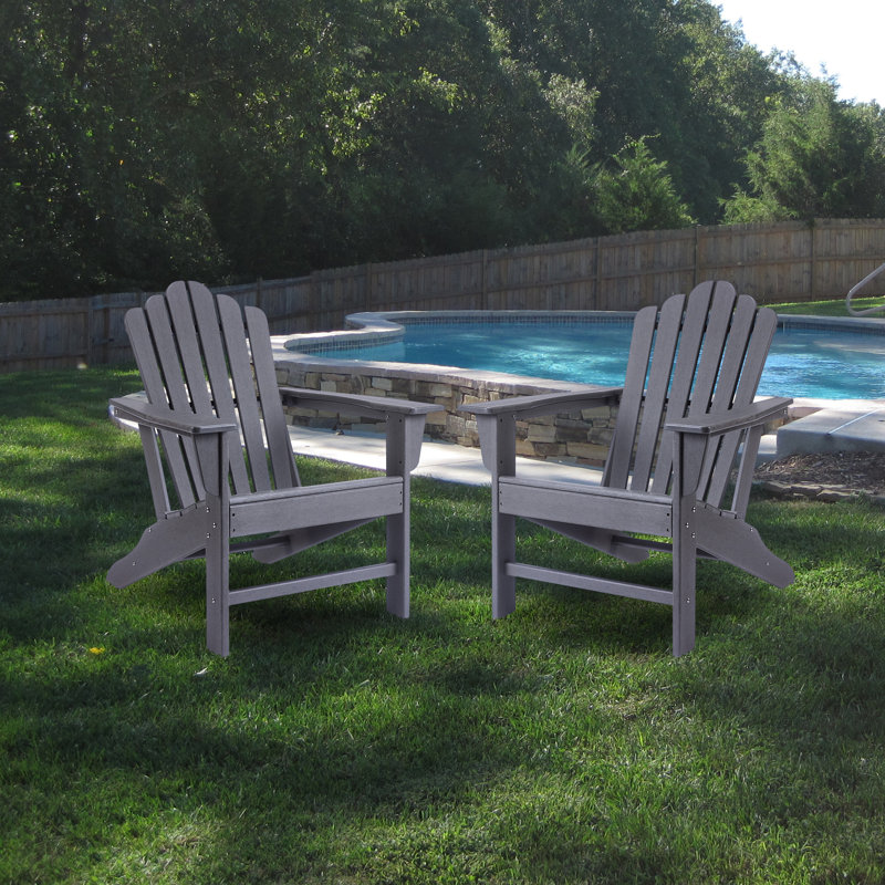 Chaise Adirondack en plastique Byrge, gris