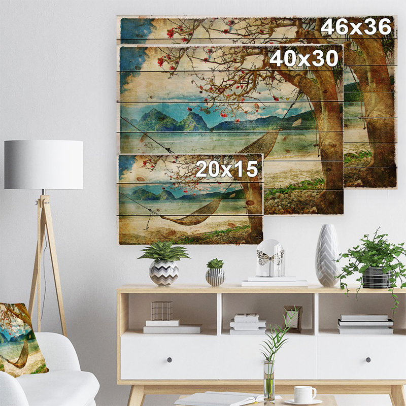 « tropical sleep swing », impression Digital, H 15 po x l 20 po x P 1 po, Bois