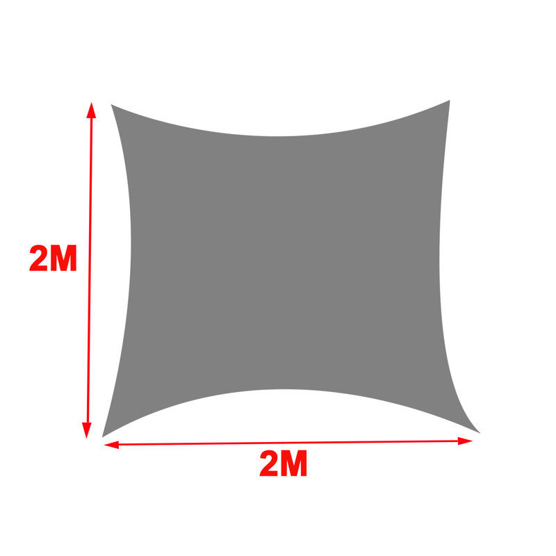Drumawillin 2m x 2m Square Shade Sail, Light Green