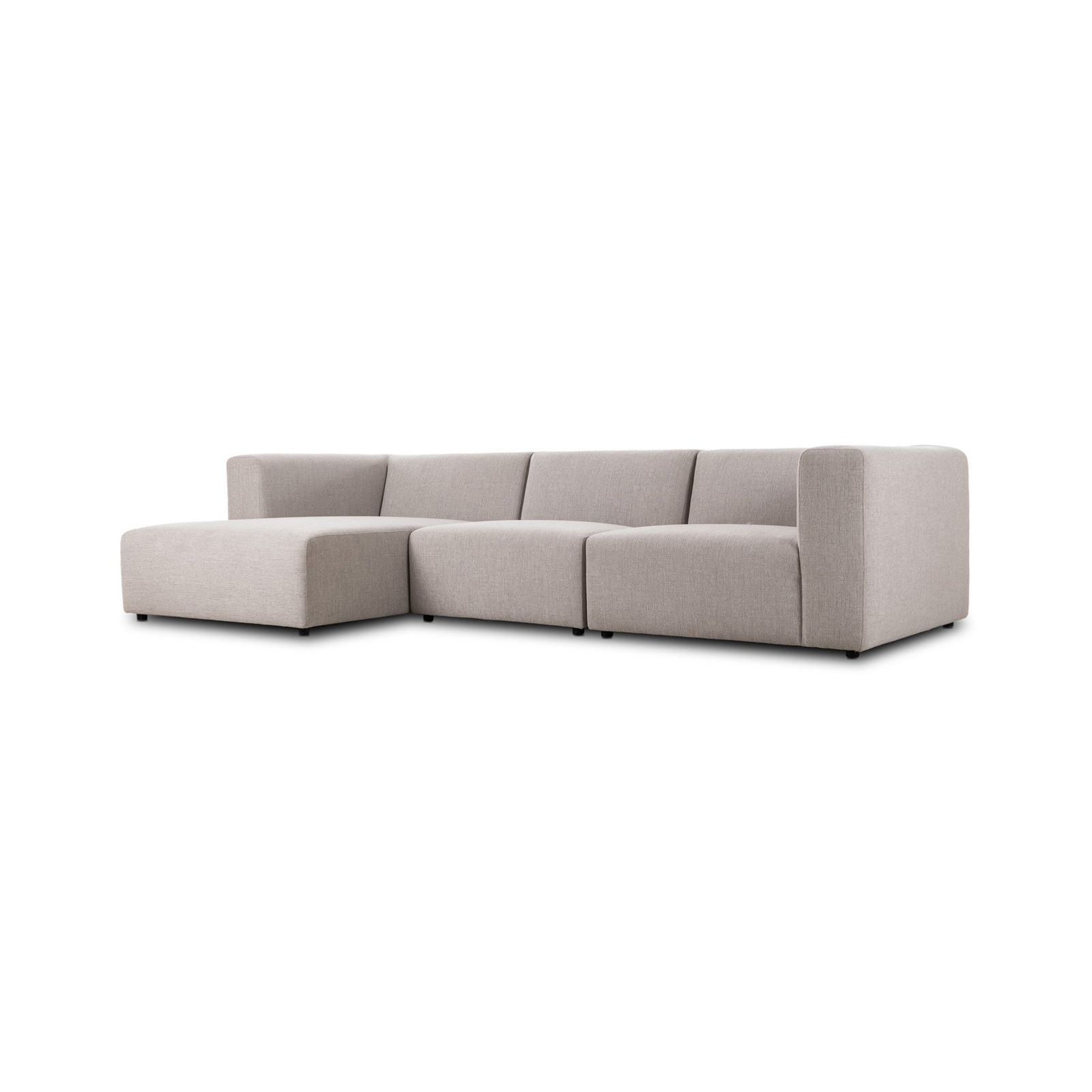 Upholstered Sectional, Napa Sandstone Polyester Blend, Left Hand Facing